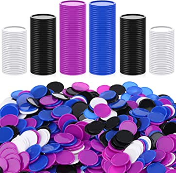 400 pieces 1 pouce jetons de poker en plastique 4 couleurs petits compteurs dapprentissage carte a puces vierges pour jouer au jeu apprentissage de mathematiques violet bleu noir blanc 1