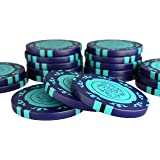 bullets playing cards 20 jetons de poker clay corrado pour kit de poker sans valeurs 14 g 4 cm de diametre couleur bleu 1