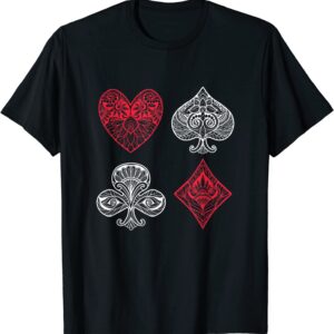 cartes de poker flush heartbeat joueur de poker jeu de t shirt 1