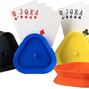dongszq cartes a jouer enfant 4 pieces cartes a jouer support support poker plastique porte cartes a jouer pour enfants adultes personnes agees 1