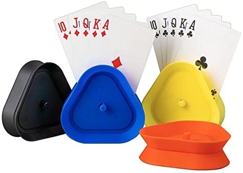 dongszq cartes a jouer enfant 4 pieces cartes a jouer support support poker plastique porte cartes a jouer pour enfants adultes personnes agees 1