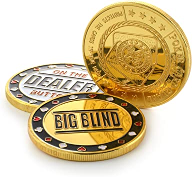 ganzoo jeu de boutons de poker en etui pieces metalliques 1x bouton dealer 1x small blind 1x big blind 1