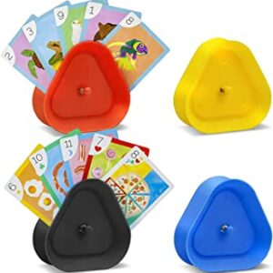 jiasha support poker plastique 4 pieces support de jeu de cartes porte cartes a jouer support triangulaire clip de poker support carte poker pour enfants adultes personnes agees 1