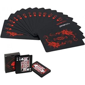 joyoldelf jeu de carte 54 cartes de poker avec motif de rose jeu de cartes etanche pvc flexible jeu de carte magie outil de competences classic magic poker 1