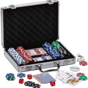 mallette de poker avec 200 jetons de poker de 5 valeurs differentes 5 des distributeur de jetons et 2 jeux de poker c2b7 set de poker professionnel avec mallette de poker en aluminium solide 1