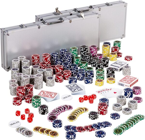 maxstore games planet ultimate pokerset avec 1000 jetons laser de 12 g metalkern de haute qualite y compris 4x decks de poker valise de poker en aluminium 1