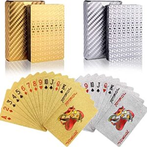 pepional cartes de jeu etanches argent et or cartes de poker etanches en plastique pet cartes de poker outils pour jeu de cartes familiales 1