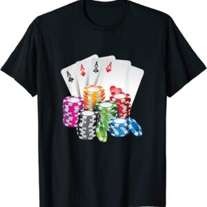 poker king queen card casino chip gambling t shirt 1