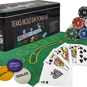 powerking set de poker pour texas holdem blackjack 200 jetons avec nappe jeu fete familiale amis lot 300 pokers 1