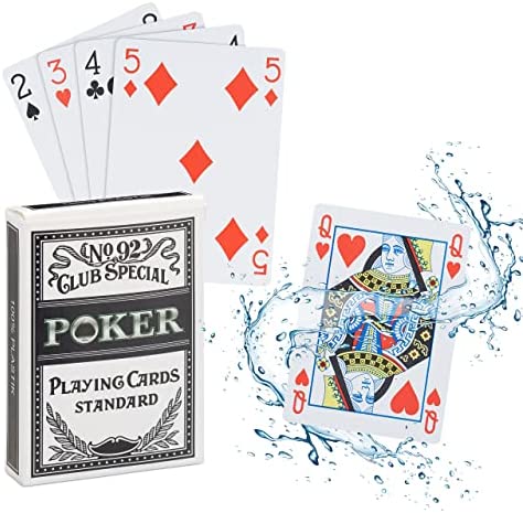 relaxdays cartes de poker en plastique jeu impermeable anti dechirure plis 54 pieces texas holdem kit pro 10023628 multicolore 1