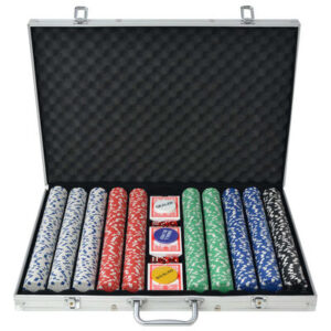 vidaxl jeu de poker avec 1000 jetons aluminium multicolore ensemble de jetons 1