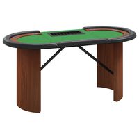vidaxl table de poker 8 joueurs avec plateau a jetons vert 160x80x75cm 1